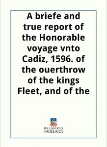 Download The Honorable voyage vnto Cadiz pdf, epub, ebook