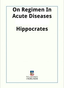 Download On Regimen In Acute Diseases pdf, epub, ebook