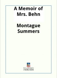 Download A Memoir of Mrs. Behn pdf, epub, ebook