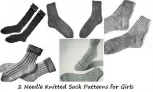 Download 2 Needle Knitted Sock Patterns for Girls pdf, epub, ebook