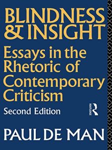 Download Blindness and Insight: Essays in the Rhetoric of Contemporary Criticism pdf, epub, ebook