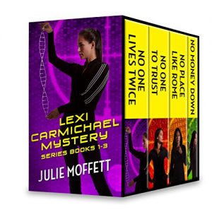 Download Julie Moffett’s Lexi Carmichael Mystery Series Books 1-3: No One Lives TwiceNo One To TrustNo Money DownNo Place Like Rome (A Lexi Carmichael Mystery) pdf, epub, ebook